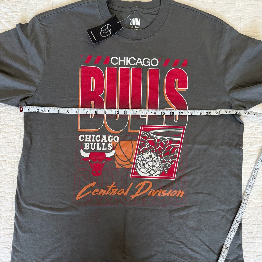 NBA Chicago Bulls Original Use Mens Large Charcoal Gray Graphic T-Shirt NWT - Picture 4 of 7